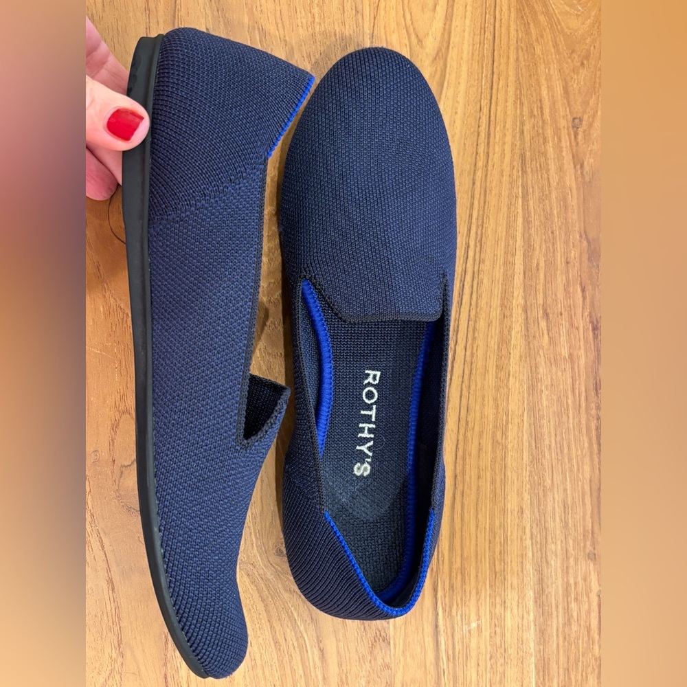 Rothy’s The Loafer Slip On Flat Shoes Navy Blue Size 6.5
